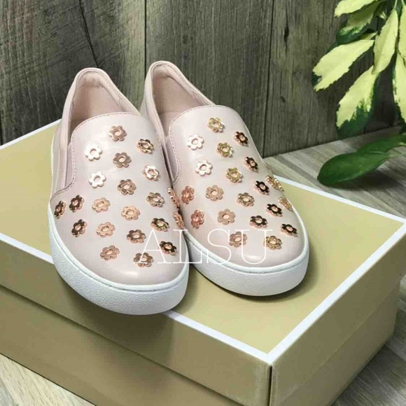 NWT Michael Kors Keaton Slip On Leather Soft Pink - Picture 5 of 8